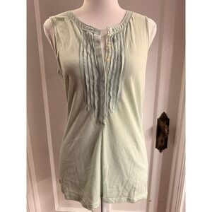 Gap Women's Green Button Up Tank with Appliqué Detail Size M NWT